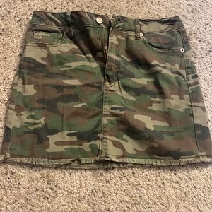 camo mini skirt